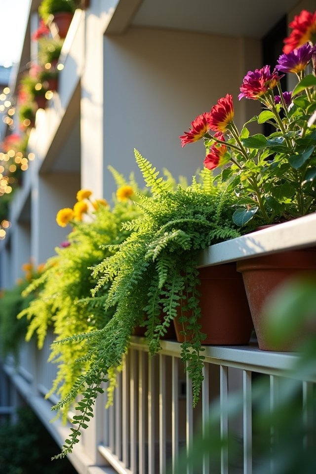 vertical garden railing planters