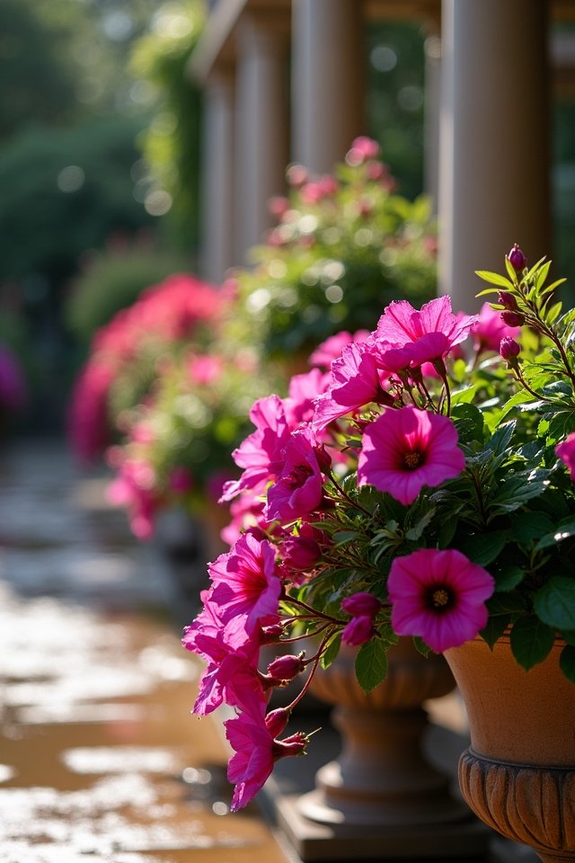 vibrant cascading fuchsia blooms