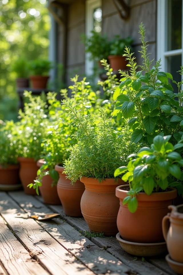 vibrant containers for herbs