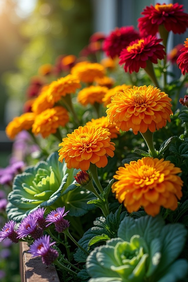 vibrant fall balcony garden