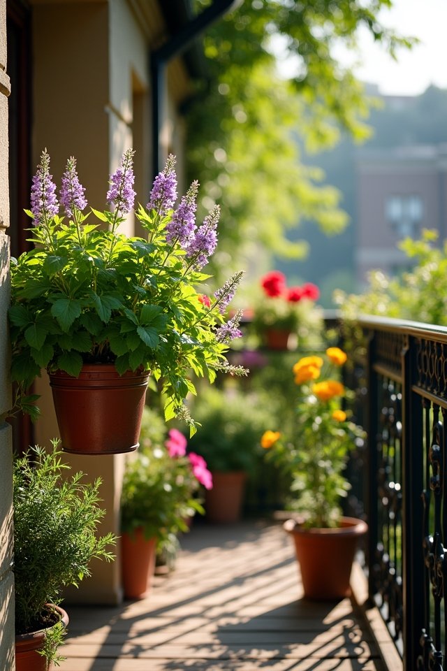 vibrant herb and flower displays