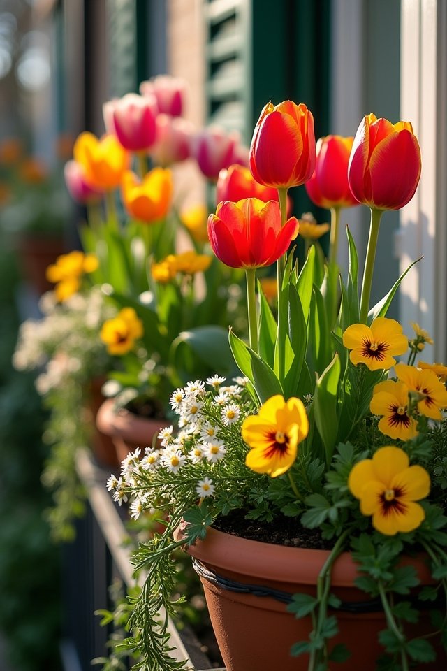 vibrant spring balcony blooms