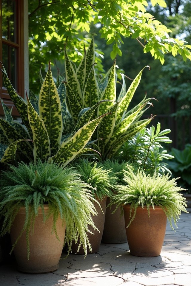 vibrant textured container arrangements