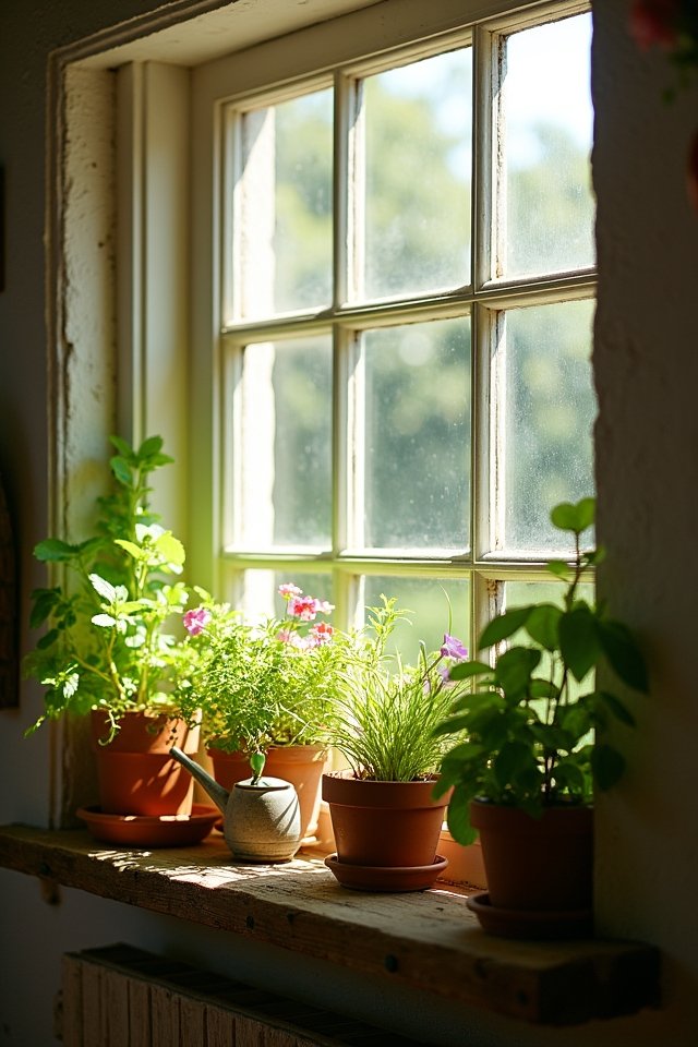 vibrant window sill greenery
