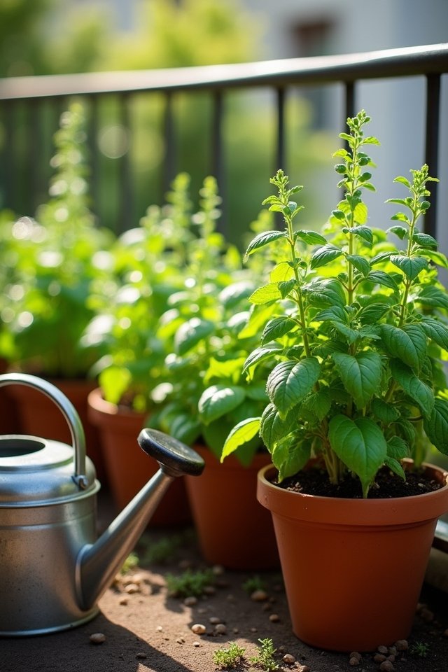 water herbs wisely and consistently