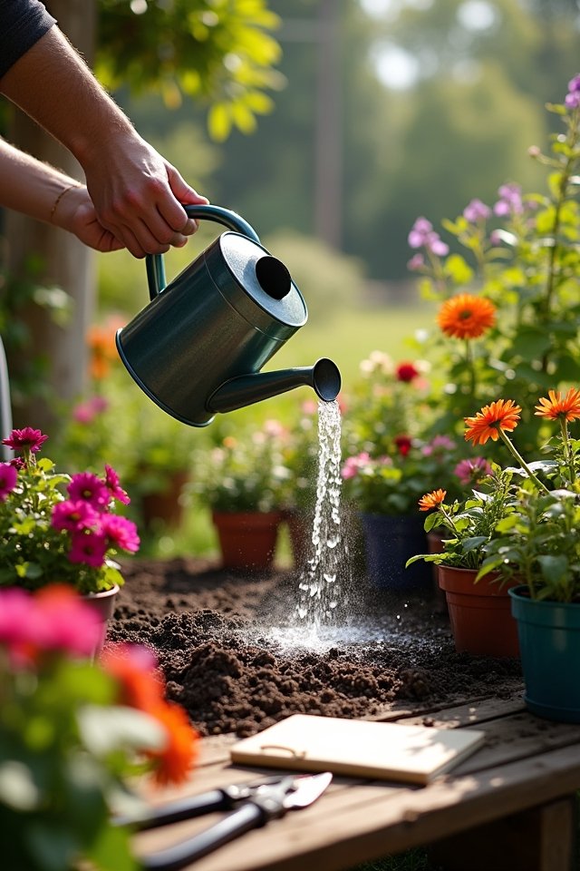 watering and plant care